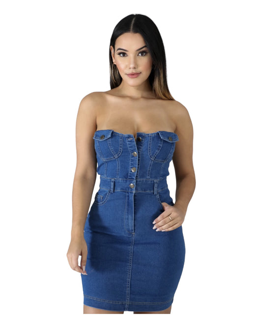 Brittany Denim Dress - Regular Size