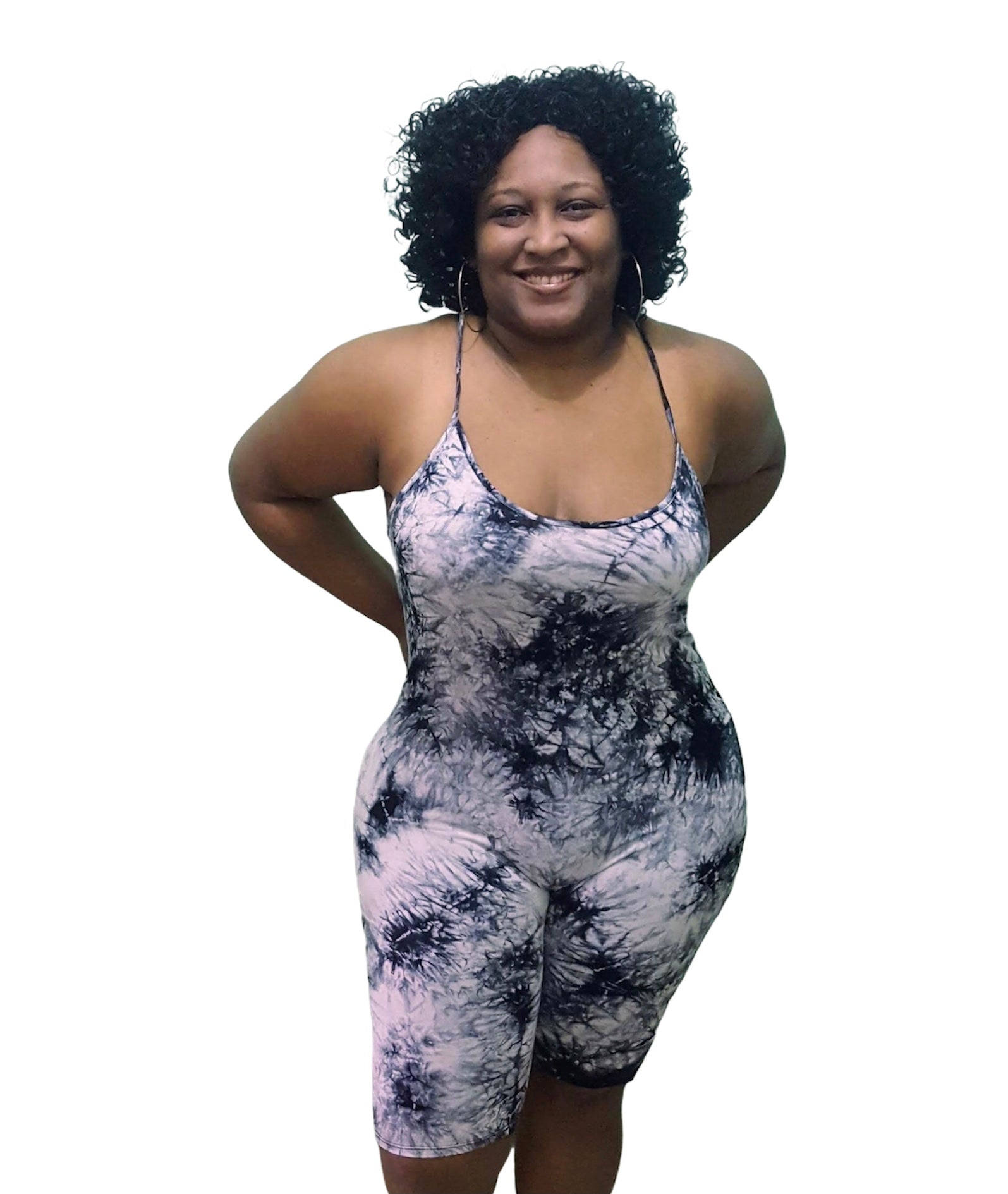 Tie dye sales jumpsuit plus size